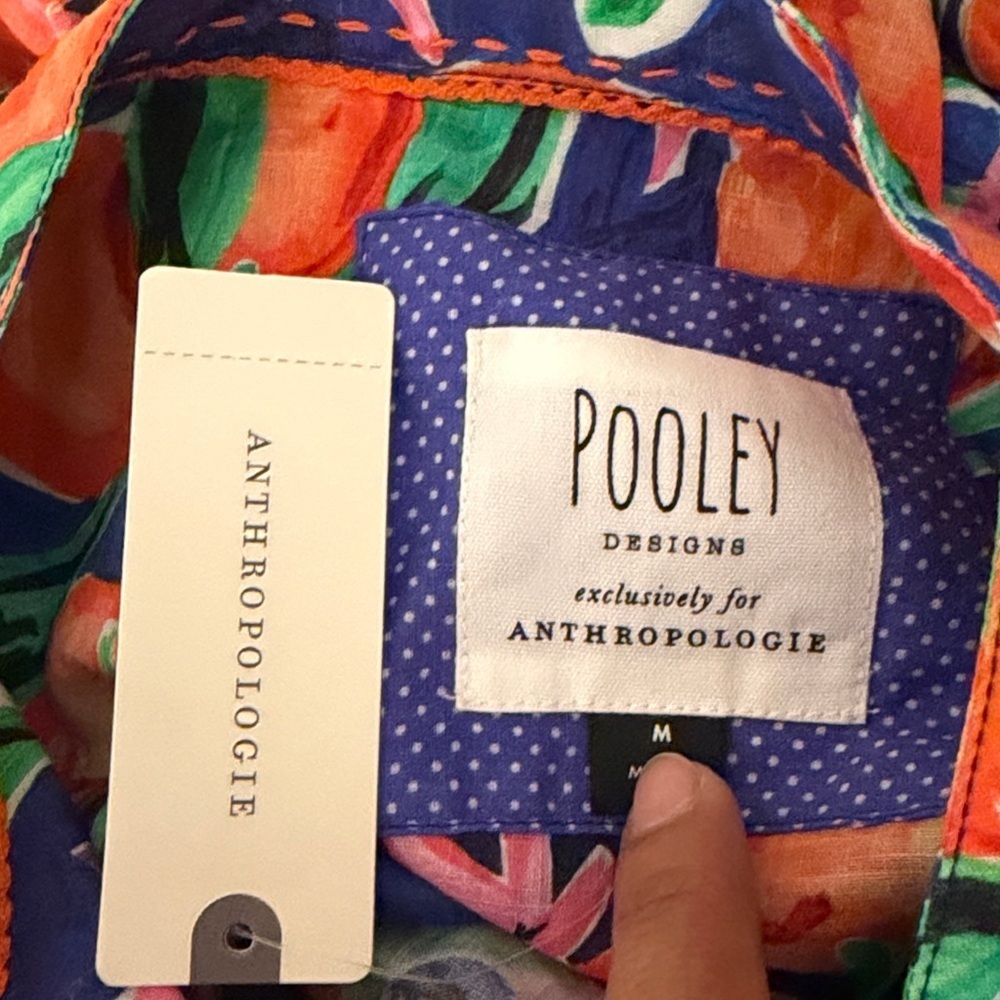 Grace Poole for Anthropologie Printed Blouse Floral Frutal Lightweight Cotton - Picture 7 of 7
